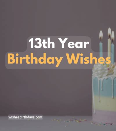 13th Year Birthday Wishes