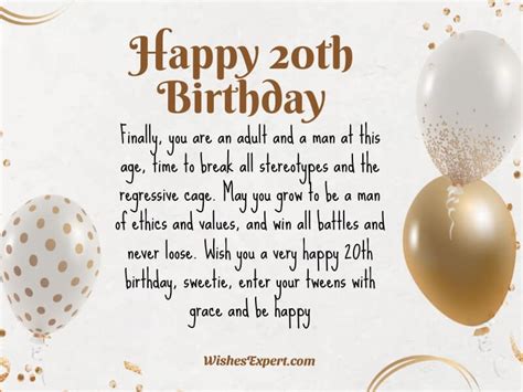 Cheers to 20 Years: The Perfect 20th Birthday Wishes for a New Decade