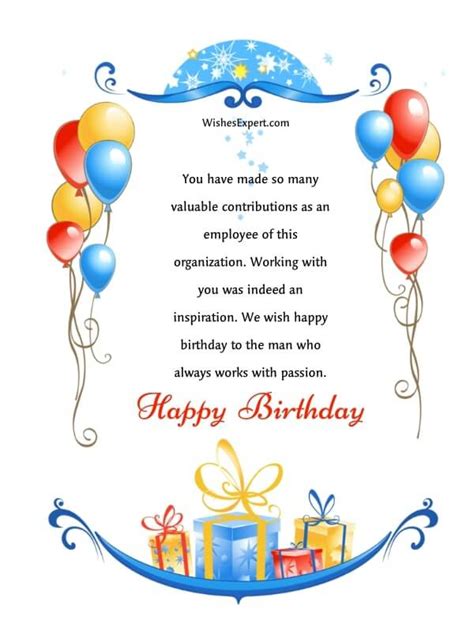 Birthday Wish For Employee