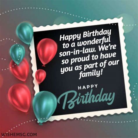 Birthday Wishes For Son In Law