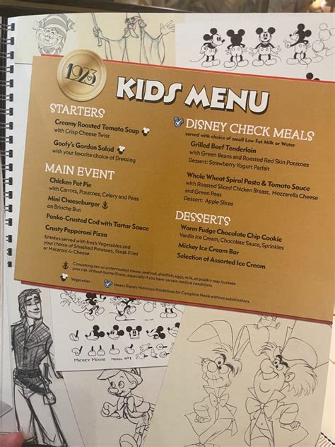 Disney Wish Dining Menus