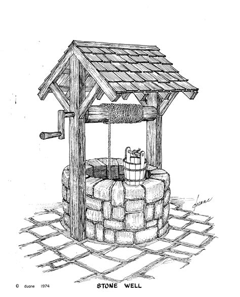 Drawings Of Wishing Wells