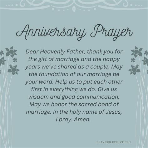 Anniversary Prayers for the Couple