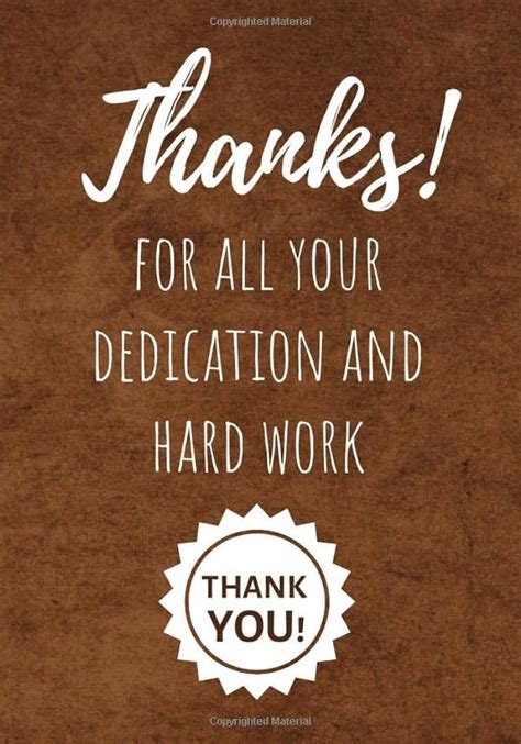 Appreciation for Your Hard Work & Dedication