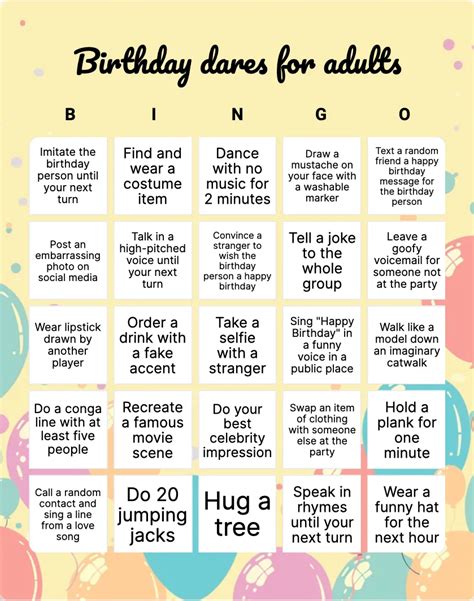 Bold & Daring Birthday Dares