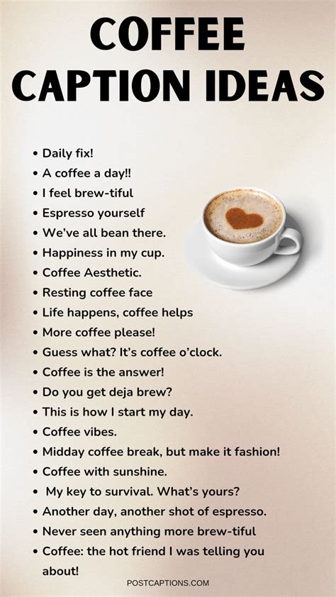 Captions for Your Coffee Photo