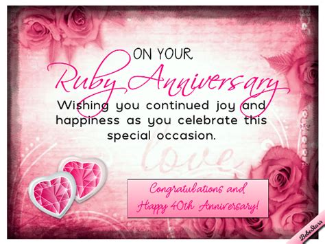 Celebrating the Ruby Anniversary: Messages with a Gemstone Twist
