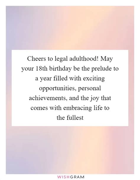 Cheers to Legal Adulthood: Messages Celebrating Your New Status