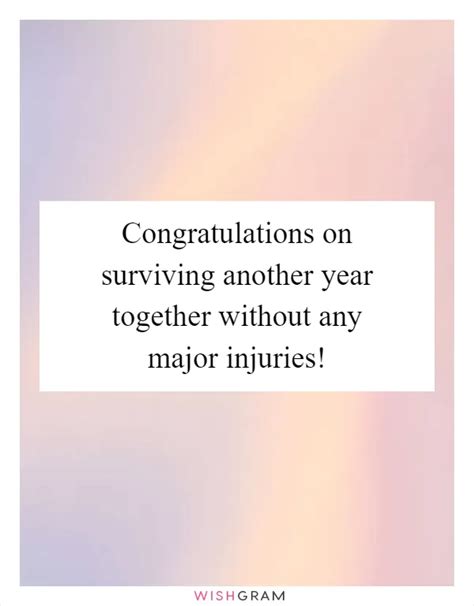 Congrats on Surviving Another Year Together