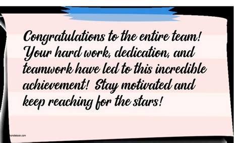 Congratulations from the Whole Team