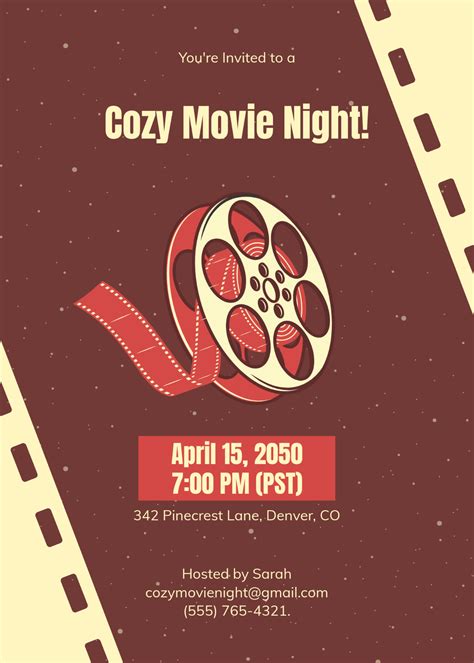 Cozy & Romantic Movie Night Invitations