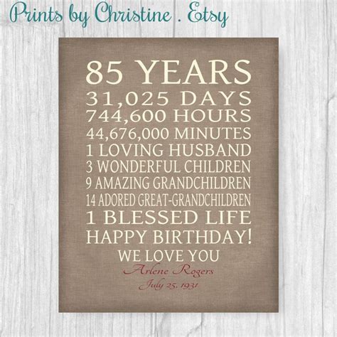For a Cherished Grandparent Turning 85