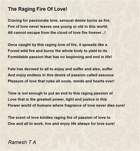 For a Raging Fire of a Love