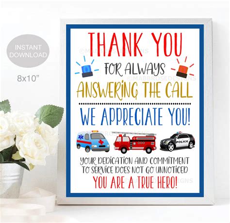For Acts of Courage: Thanking a First Responder or Brave Soul