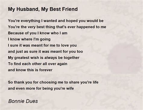 For My Husband, My Best Friend