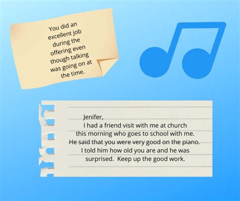 For the Budding Pianist: Notes of Encouragement