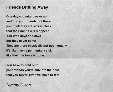 For the Friend I'm Drifting Apart From