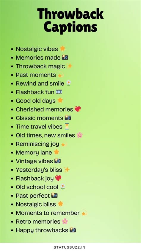 For Throwback Photos: Captions Full of Nostalgia