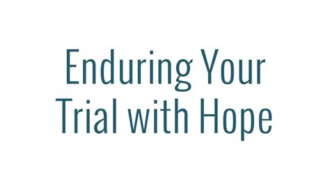 For Times of Trial: Messages of Enduring Hope