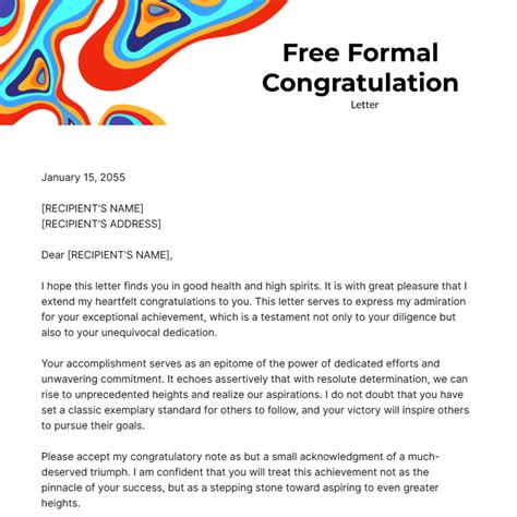 Formal & Gracious Congratulations