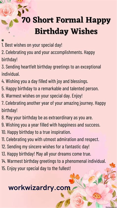 Formal & Respectful Birthday Messages