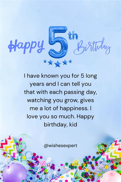 From a Parent's Heart: Proud 5th Birthday Wishes