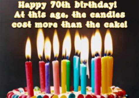 Funny & Lighthearted 70th Birthday Quips