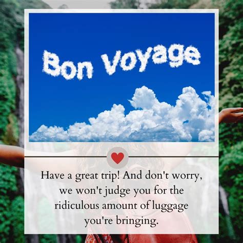 Funny & Lighthearted Bon Voyage Messages