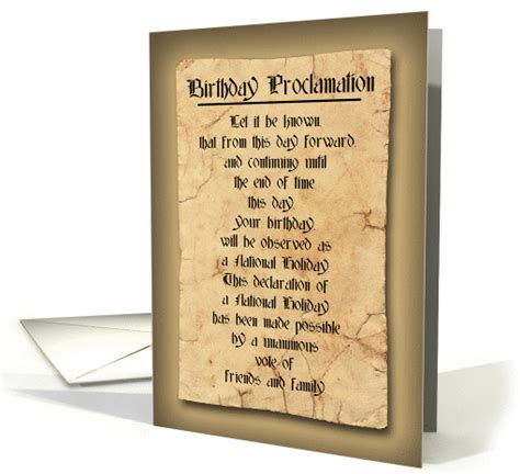 Funny & Sassy Birthday Proclamations