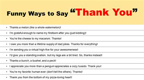 Funny & Witty Ways to Say Thanks