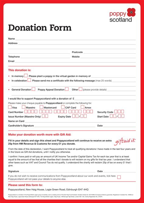 Heartfelt Notes for Your Official Donation Form