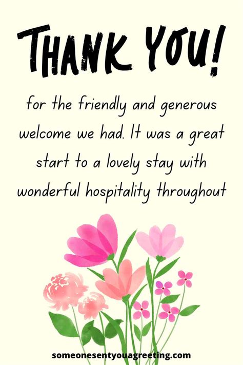 Heartfelt Thanks for a Wonderful Stay