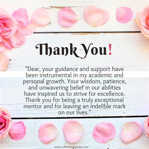 Heartfelt Thanks for Your Mentorship & Guidance
