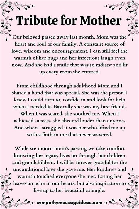 Heartfelt Tributes to a Diamond Mom