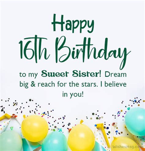 Heartfelt Wishes for My Sweet Sixteen Star