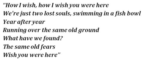 Keyword Analysis: "and i wish you were here lyrics"