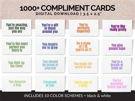 Low-End Compliments & Notes of Appreciation