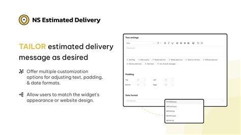 Messages for the "Estimated Delivery Date"