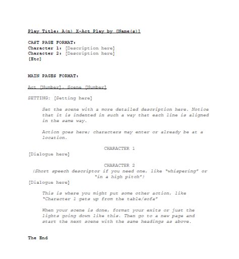 Mini-Scripts for a Theatrical Performance