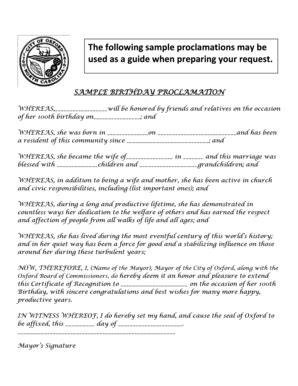 Official Proclamations for a Milestone Birthday