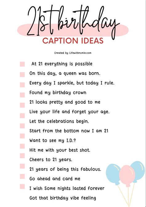 Perfect for a Text or Instagram Post: Short & Sweet 21st Birthday Notes