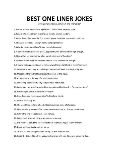 Playful & Funny One-Liners