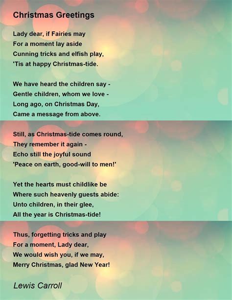 Poetic & Lyrical Christmas Greetings