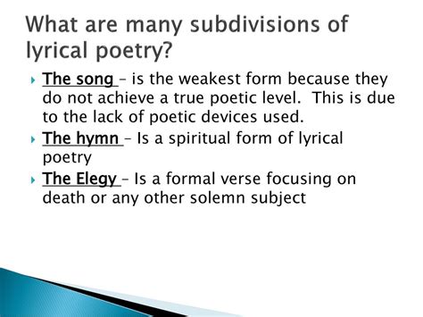 Poetic & Lyrical Strains