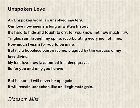Poetic Musings on Unspoken Love