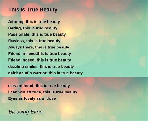 Poetic Thoughts on True Beauty