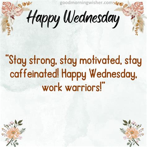 Positive and Professional Wednesday Greetings for Colleagues