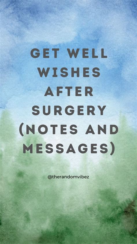 Post-Surgery Wishes for the Recovery Period
