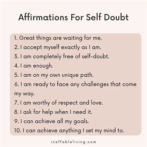 Powerful Affirmations to Counter Self-Doubt