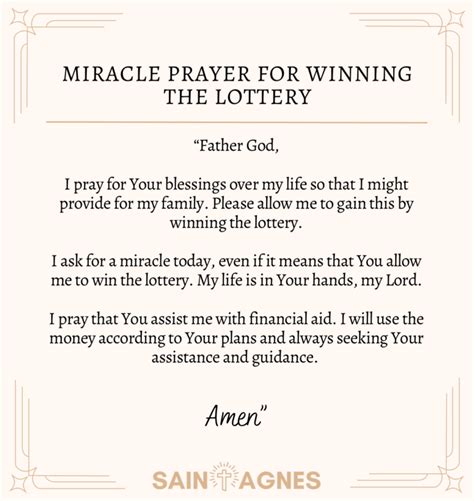 Prayers for Winning the 50/50